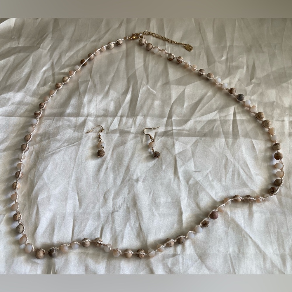 Elegant Beaded Necklace and Earring Set